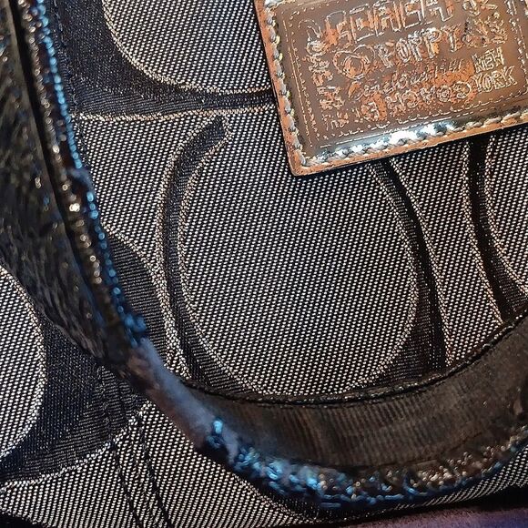 Coach Poppy Glam Large Tote. Black,  Gray and Metallic. Classic. Career. - Picture 6 of 10